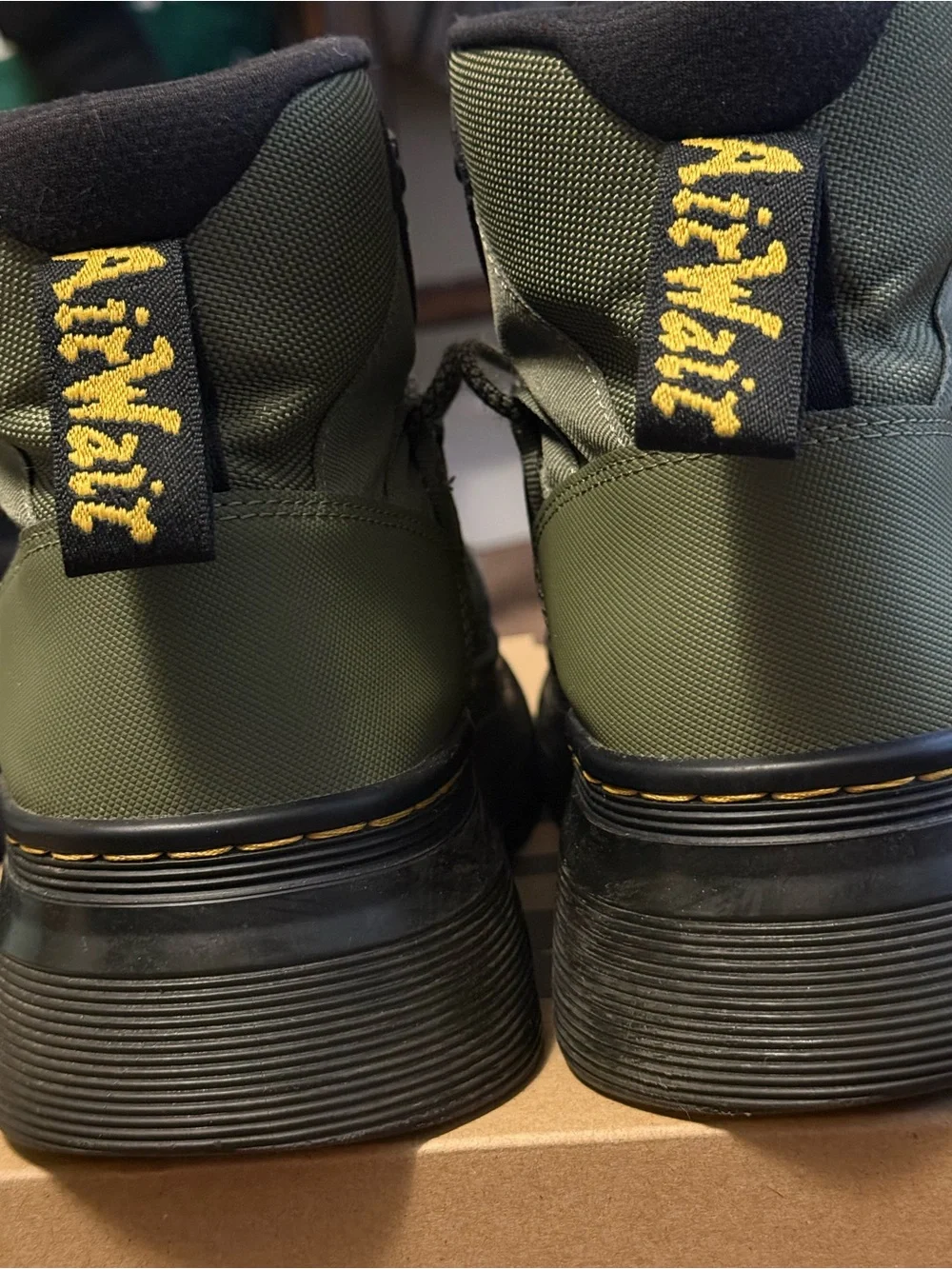 Dr. Martens Olive Canvas Lug-Sole Boots